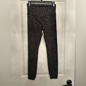 Athleta leopard dark gray and back leggings